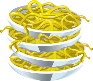 a plentiful serving of pasta